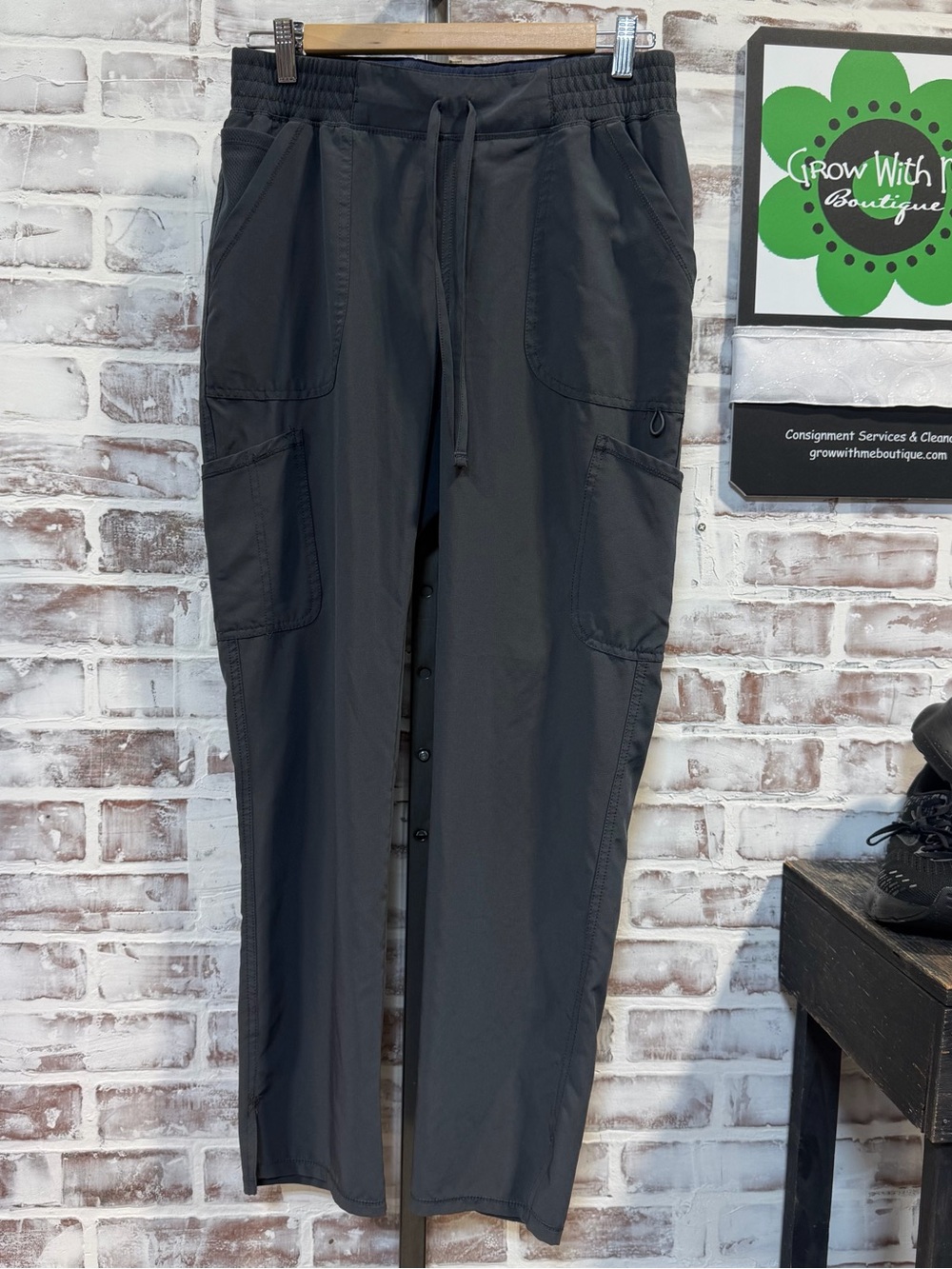 Scrubstar Dark Gray Drawstring Cargo Joggers